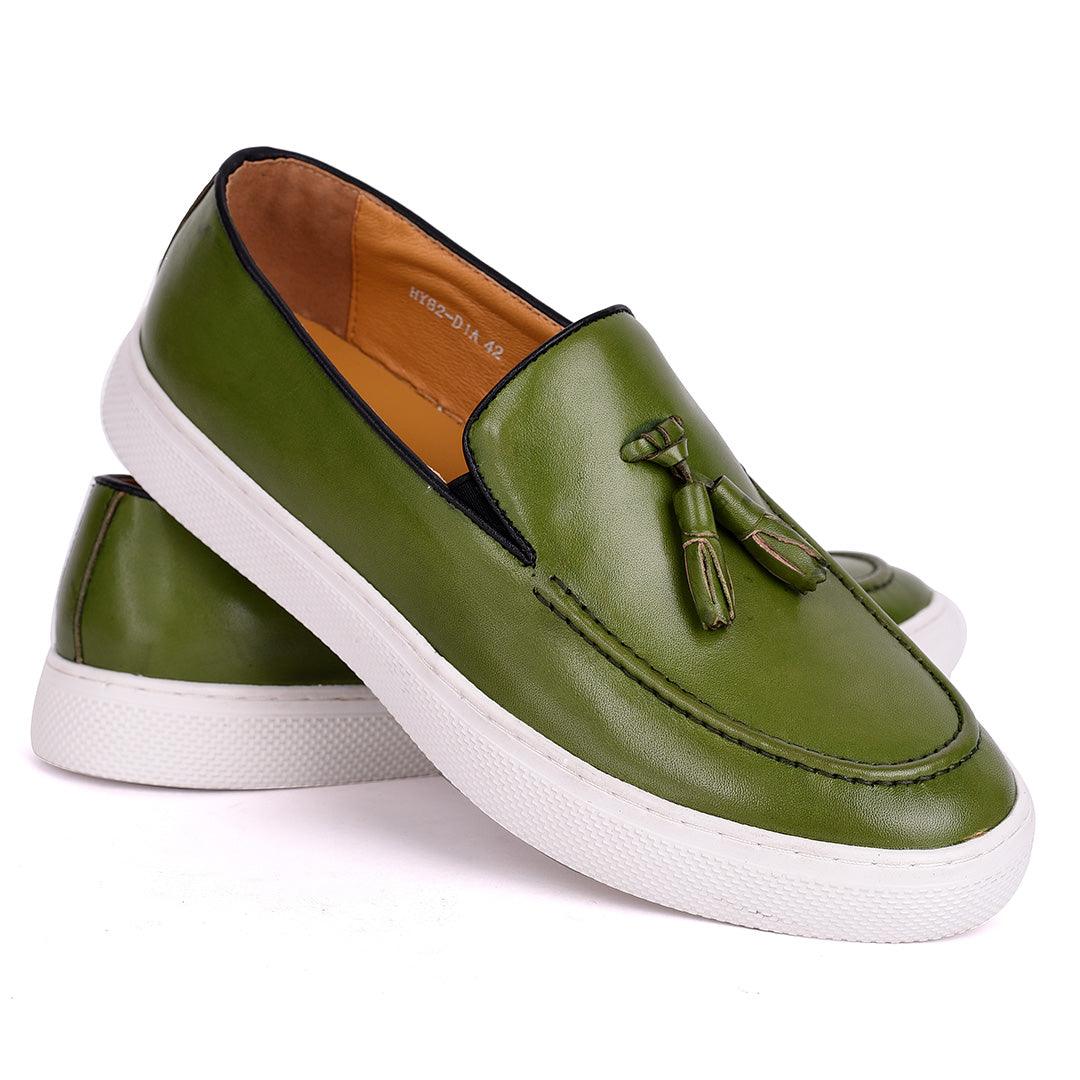 Terry Taylors Classic Tassel Designed Men's Sneaker Shoe- Green - Obeezi.com