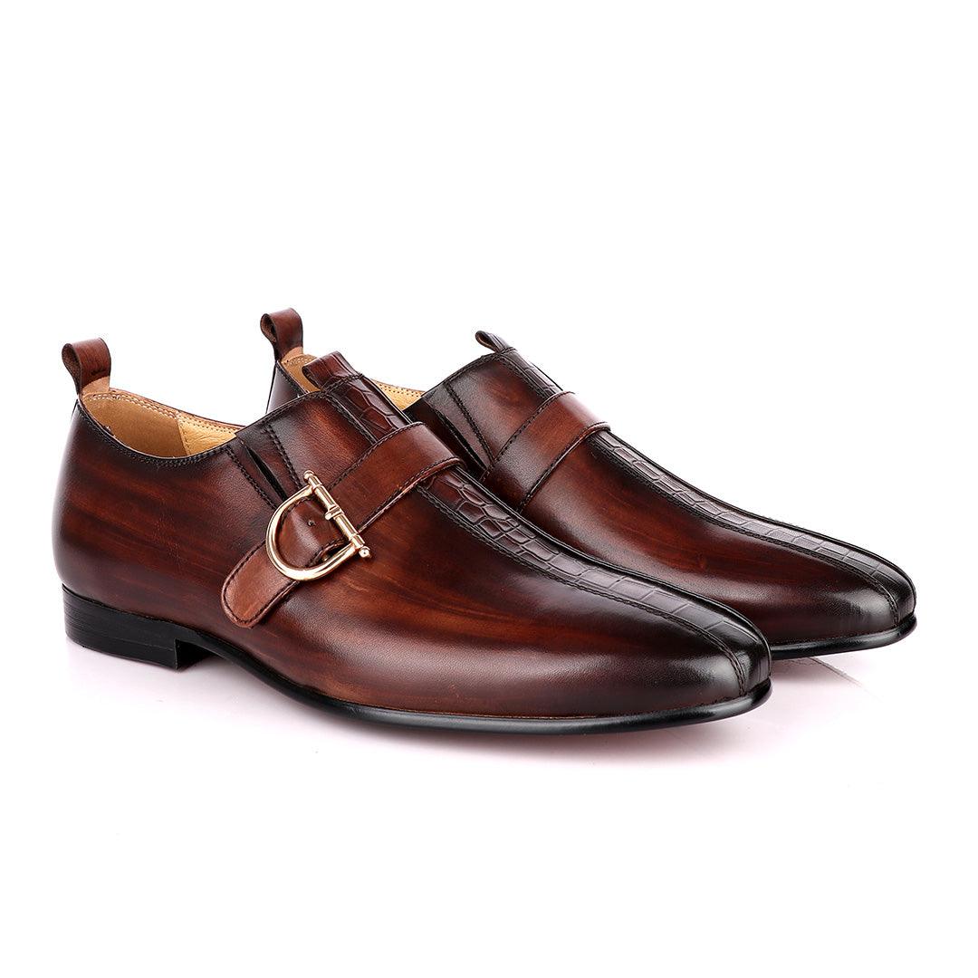 Terry Taylors Coffee Brown Side Buckle Formal Shoe - Obeezi