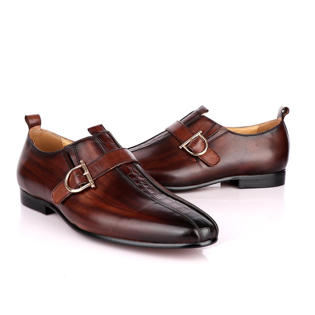 Terry Taylors Coffee Brown Side Buckle Formal Shoe - Obeezi