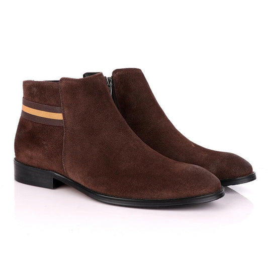 Terry Taylors Coffee Brown Suede Chelsea Formal Boot. - Obeezi