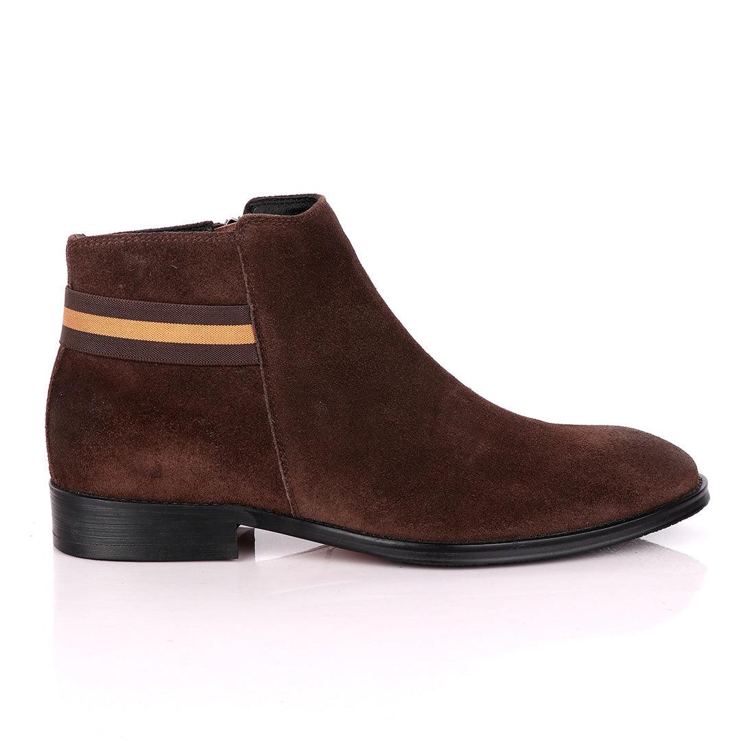Terry Taylors Coffee Brown Suede Chelsea Formal Boot. - Obeezi