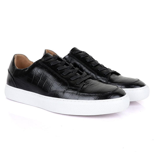 Terry Taylors Cooperate Black Leather Sneaker Shoe - Obeezi