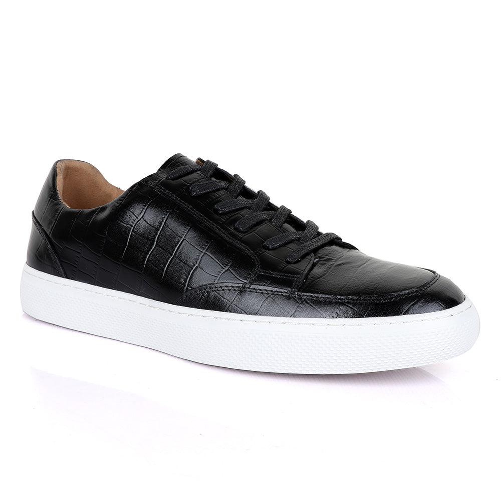 Terry Taylors Cooperate Black Leather Sneaker Shoe - Obeezi