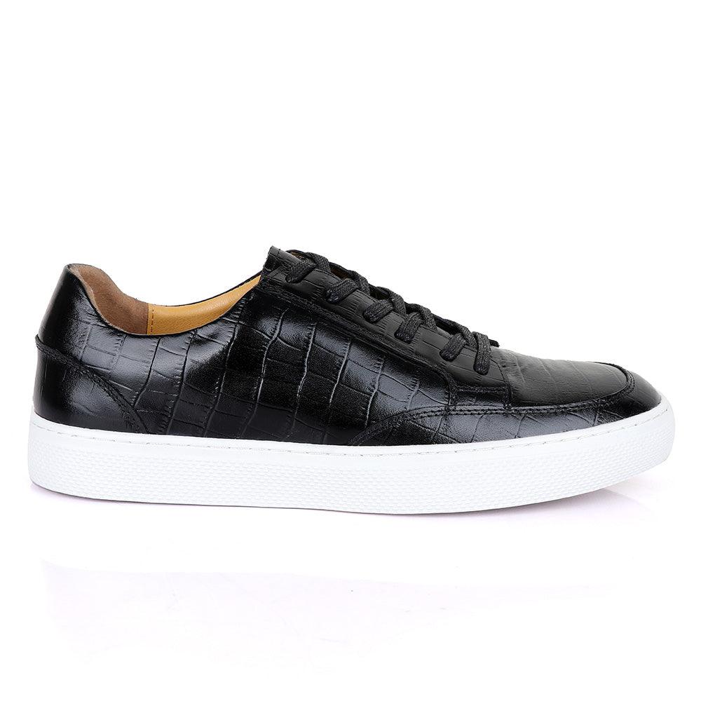Terry Taylors Cooperate Black Leather Sneaker Shoe - Obeezi