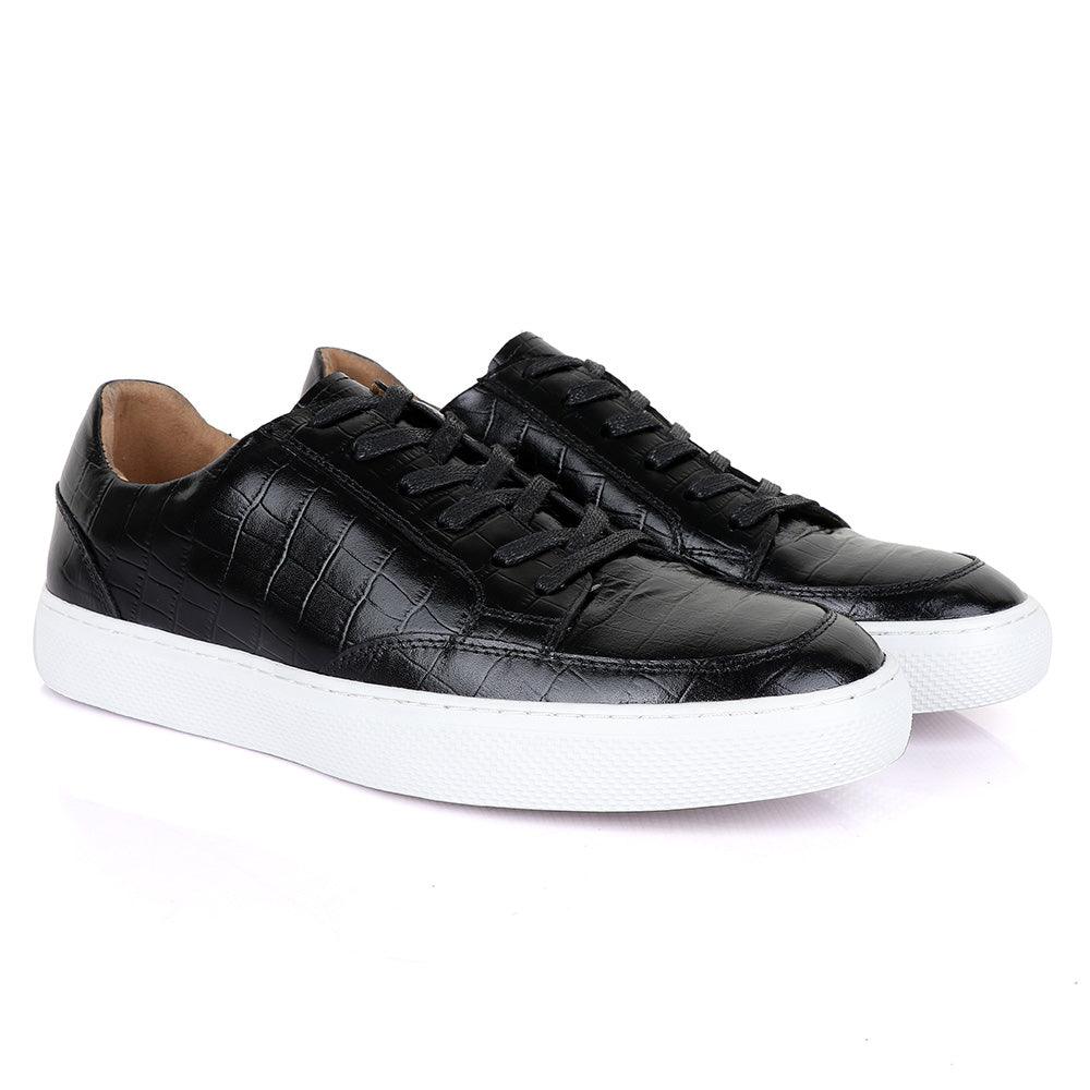 Terry Taylors Cooperate Black Leather Sneaker Shoe - Obeezi
