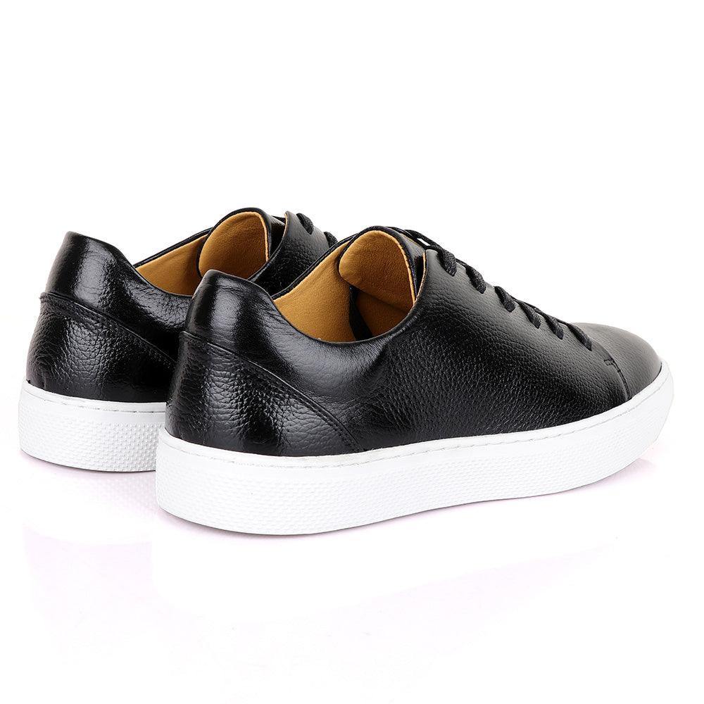 Terry Taylors Cooperate Oxford Black Leather Sneaker Shoe - Obeezi