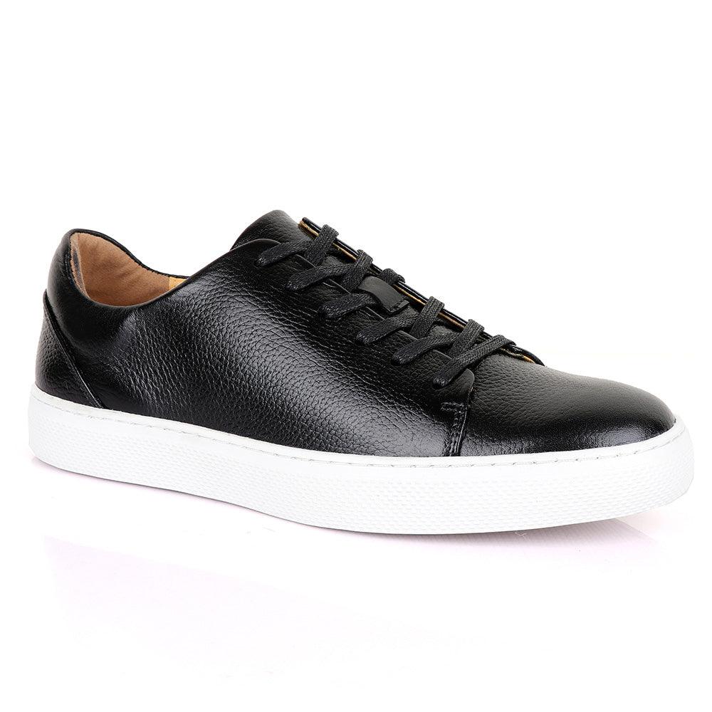 Terry Taylors Cooperate Oxford Black Leather Sneaker Shoe - Obeezi