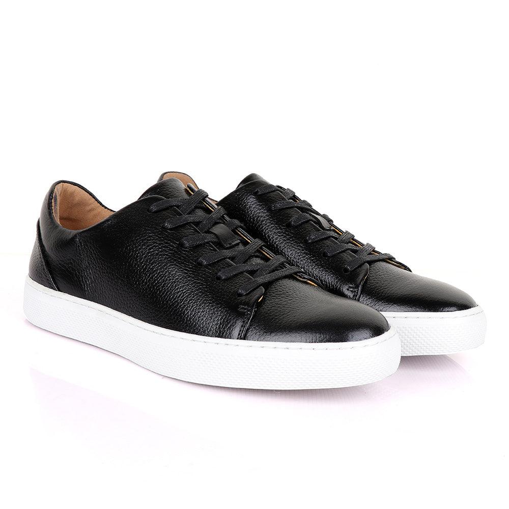 Terry Taylors Cooperate Oxford Black Leather Sneaker Shoe - Obeezi