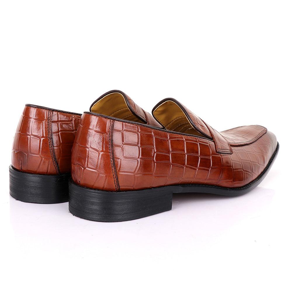 Terry Taylors Croc Brown Leather Formal Shoe - Obeezi
