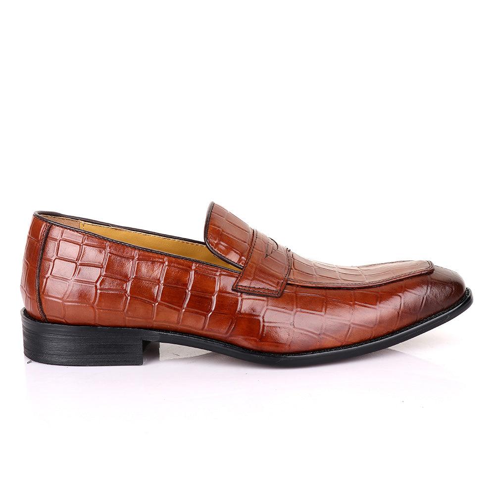 Terry Taylors Croc Brown Leather Formal Shoe - Obeezi
