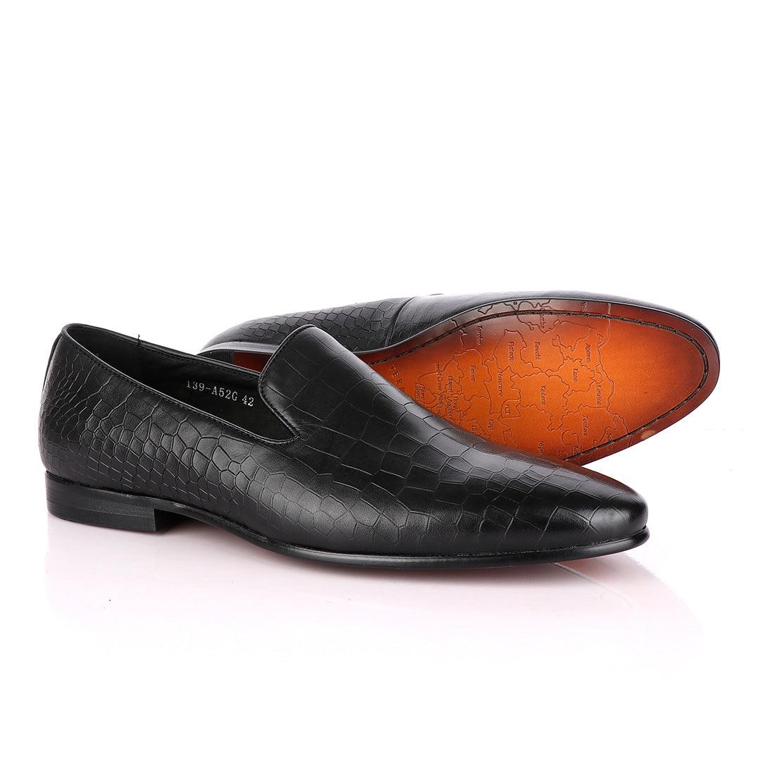 Terry Taylors Croc Skin Leather Formal Loafers. - Obeezi