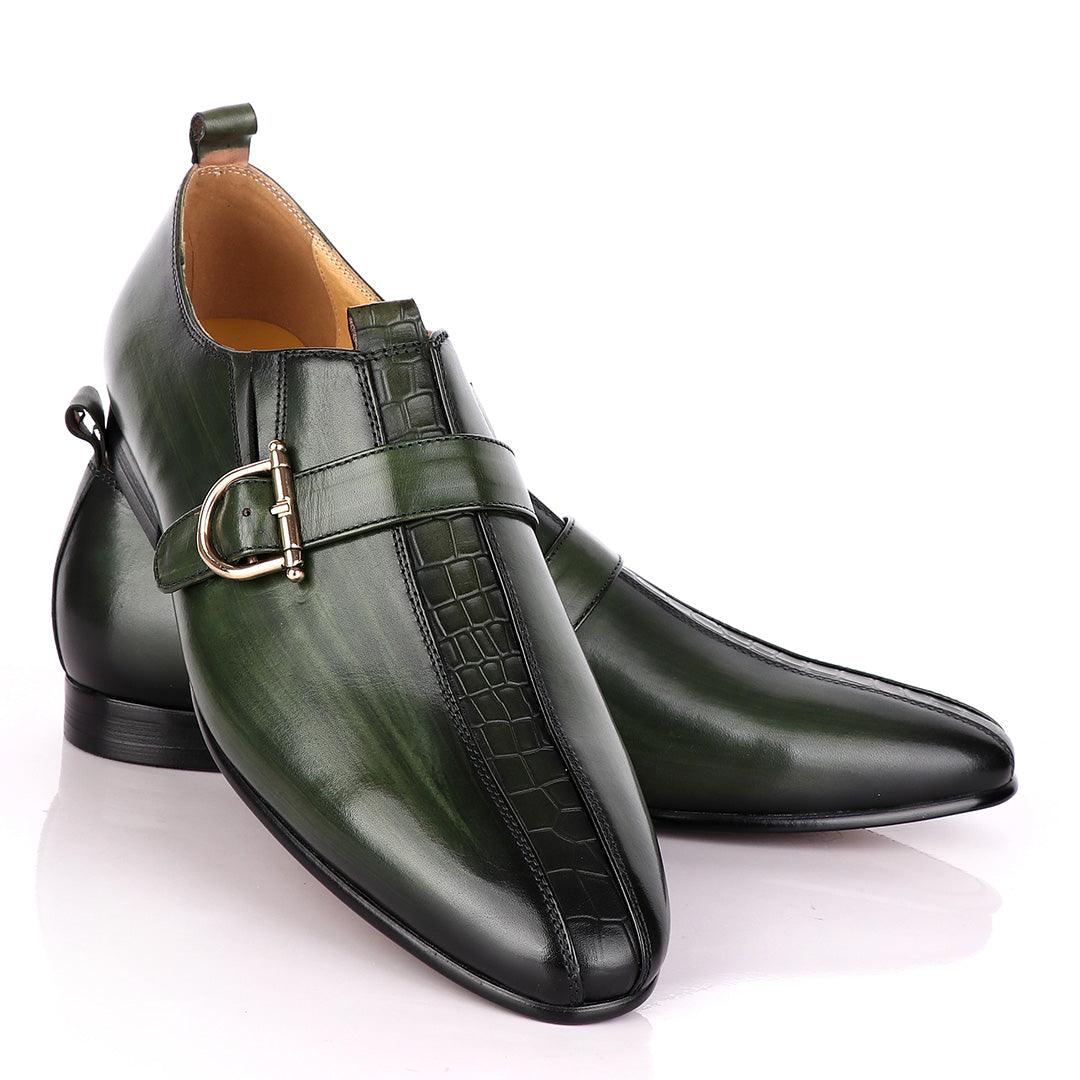 Terry Taylors Dark Green Side Buckle Formal Shoe - Obeezi