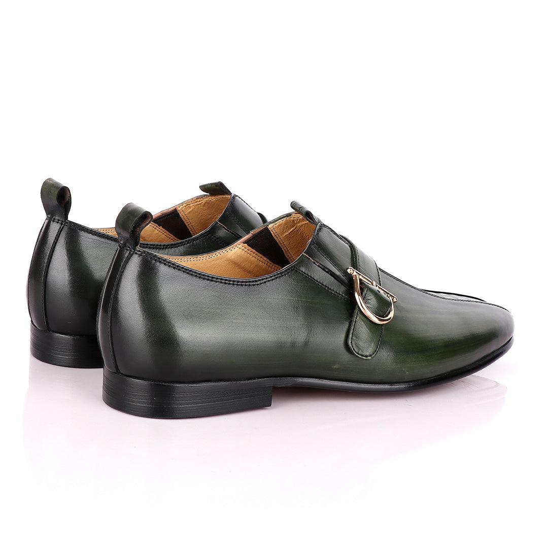 Terry Taylors Dark Green Side Buckle Formal Shoe - Obeezi