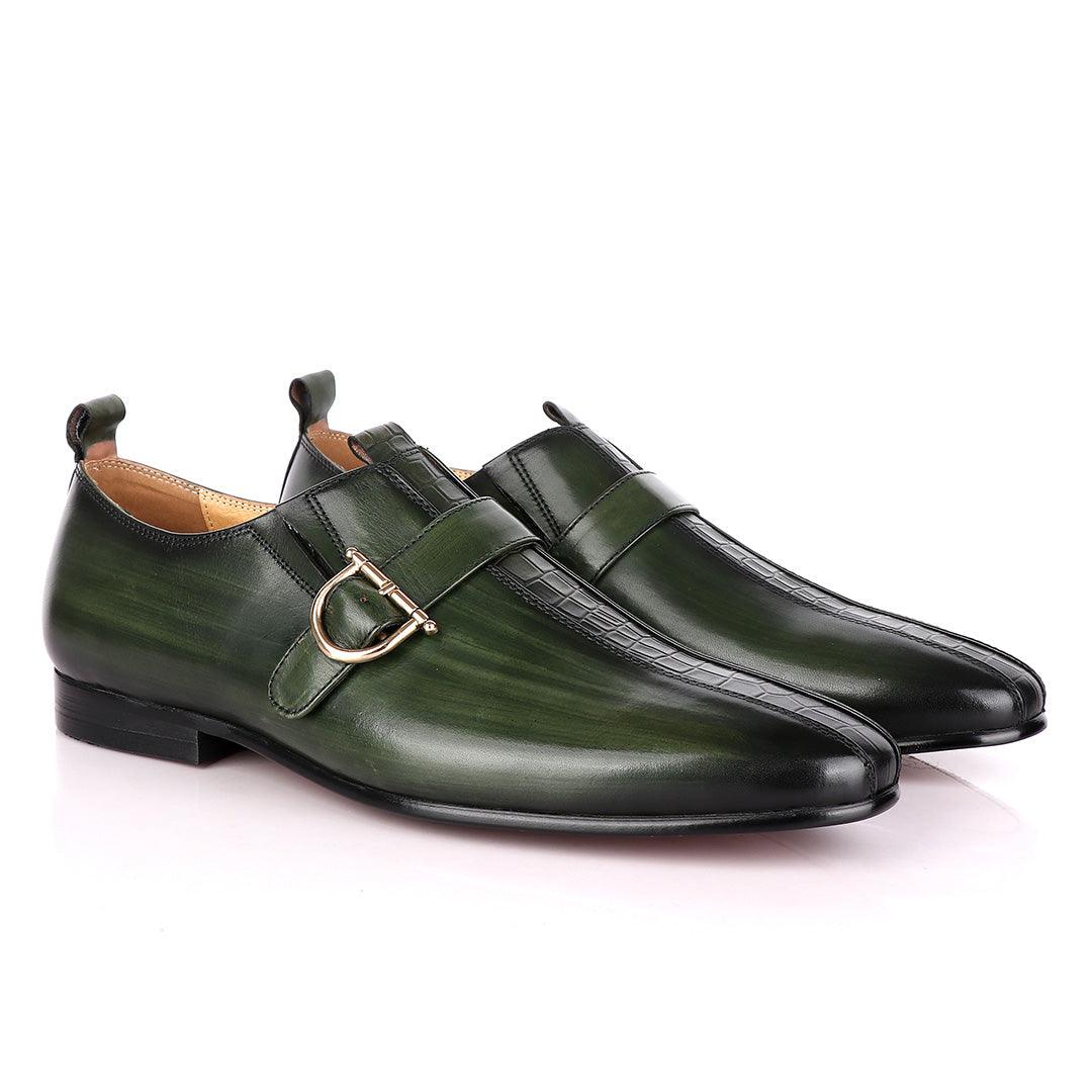 Terry Taylors Dark Green Side Buckle Formal Shoe - Obeezi
