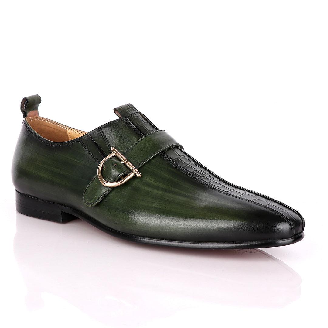 Terry Taylors Dark Green Side Buckle Formal Shoe - Obeezi