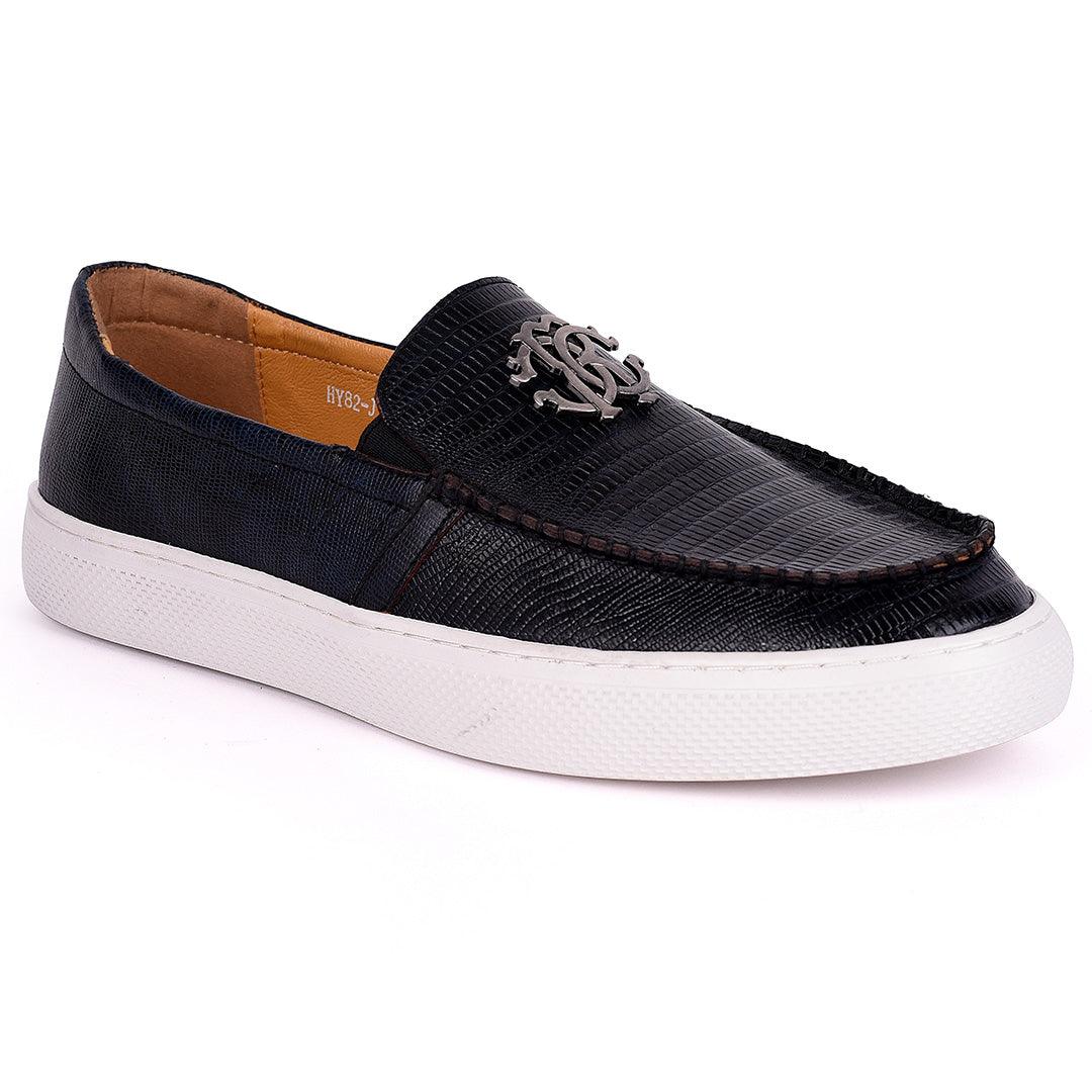 Terry Taylors Designed Leather Men's Sneaker Shoe-Black - Obeezi.com