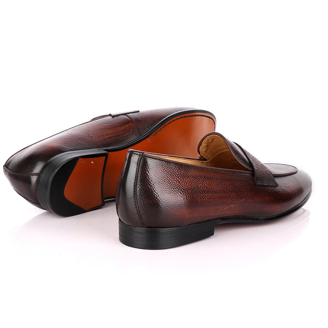 Terry Taylors Dotted Skin Coffee Formal Loafers. - Obeezi