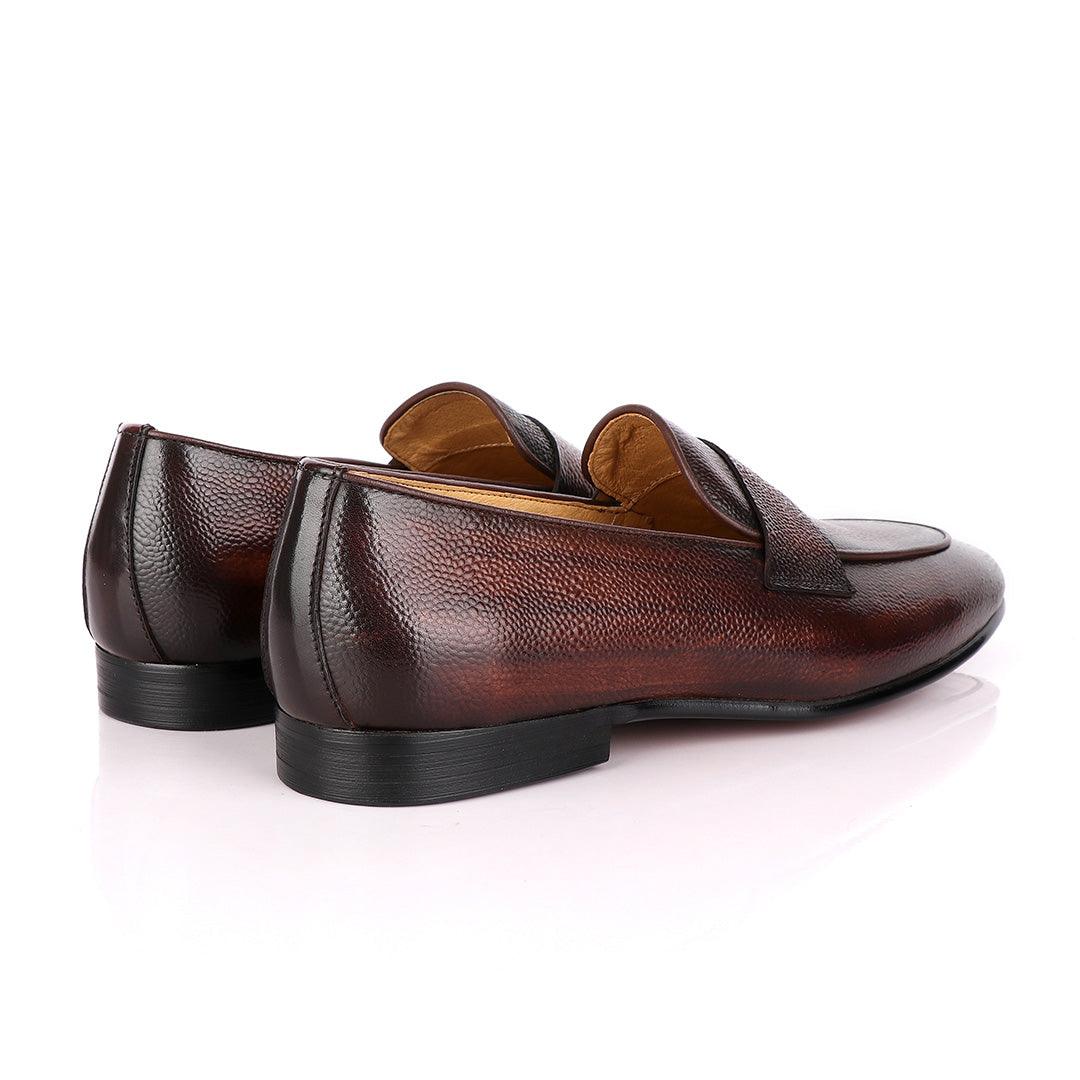 Terry Taylors Dotted Skin Coffee Formal Loafers. - Obeezi
