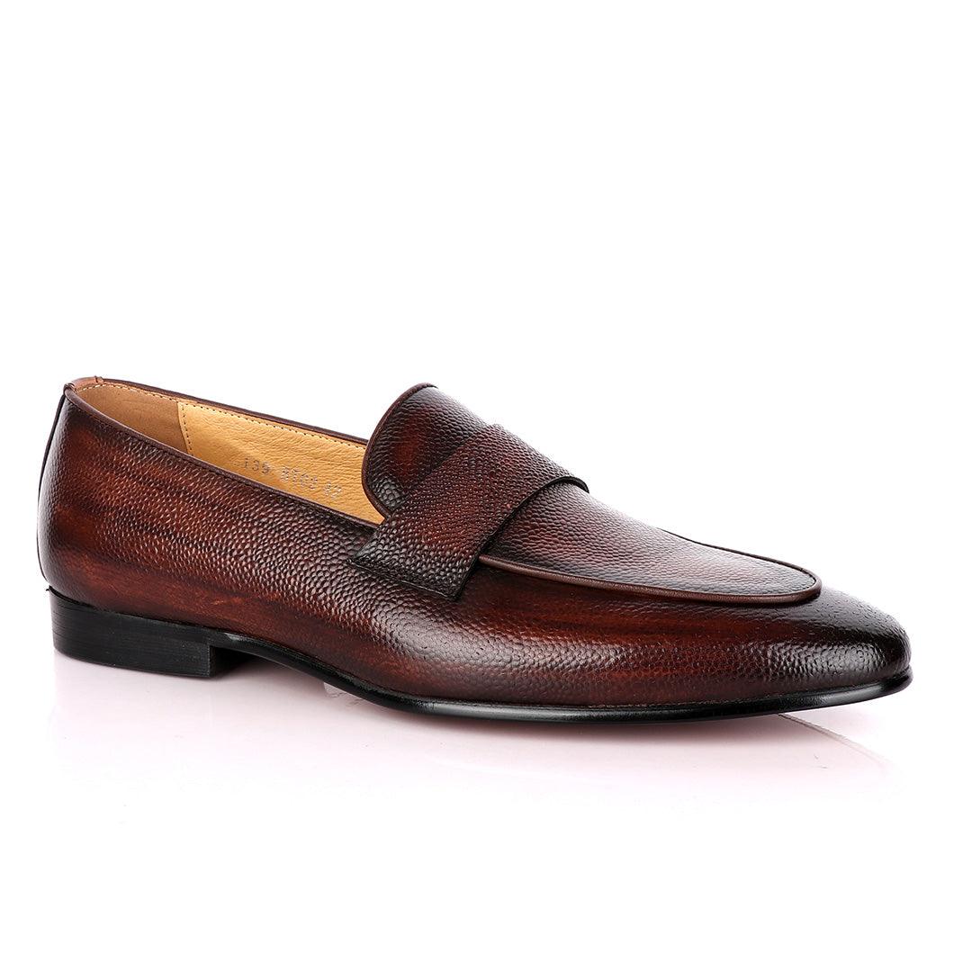 Terry Taylors Dotted Skin Coffee Formal Loafers. - Obeezi