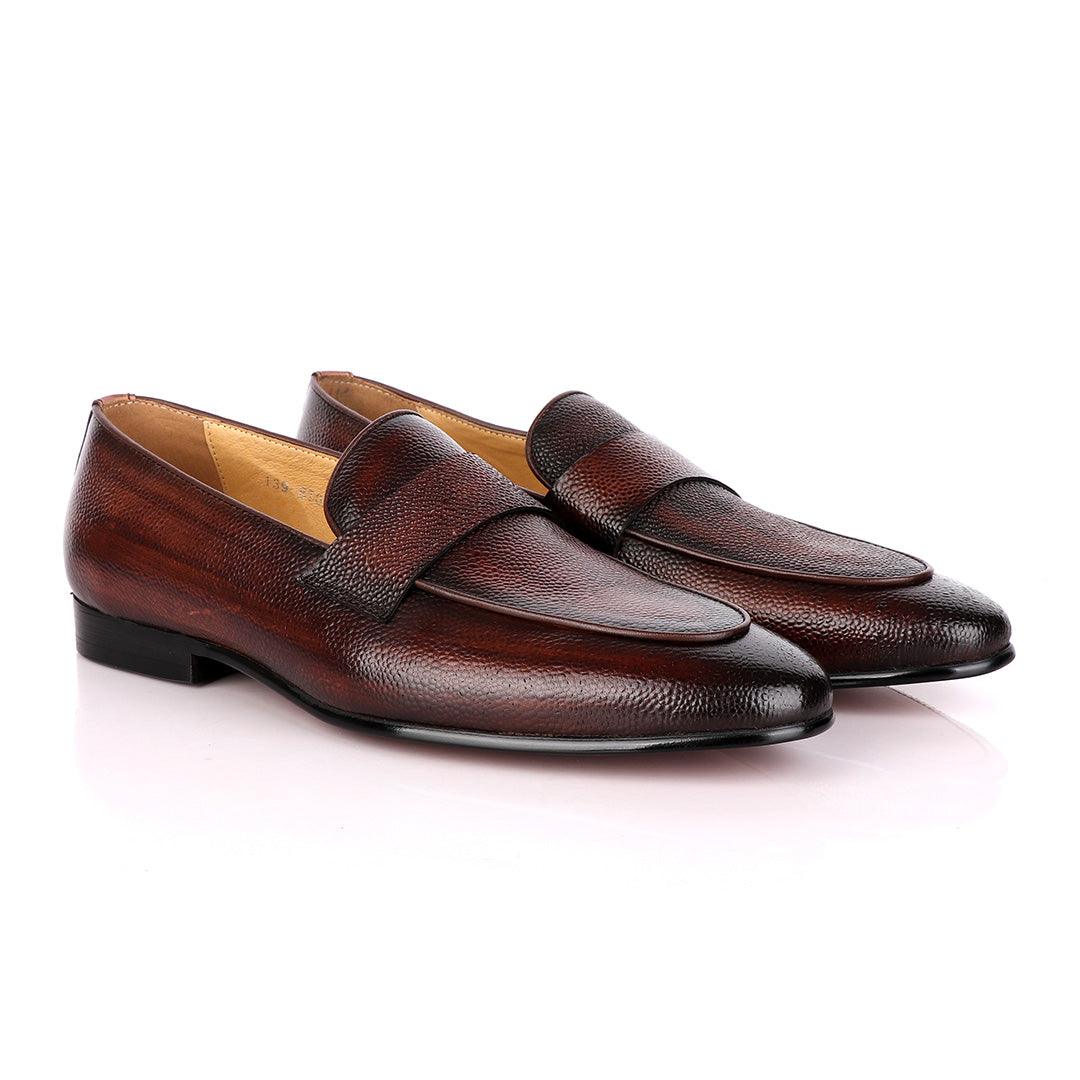 Terry Taylors Dotted Skin Coffee Formal Loafers. - Obeezi