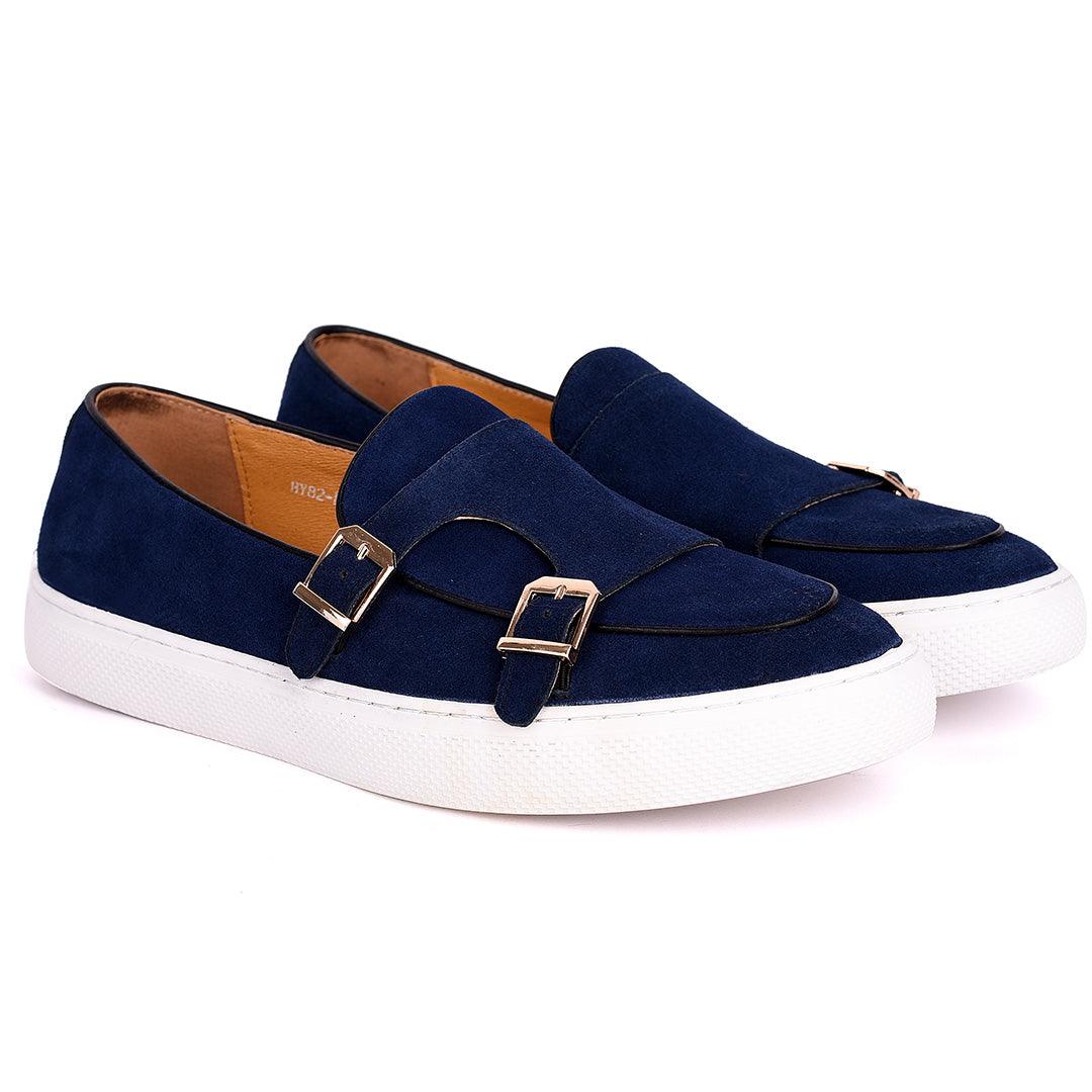 Terry Taylors Double Monk Strap Men's Sneaker Shoe- Blue - Obeezi.com
