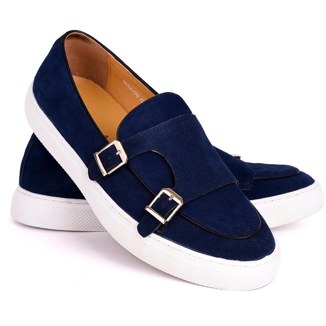 Terry Taylors Double Monk Strap Men's Sneaker Shoe- Blue - Obeezi.com