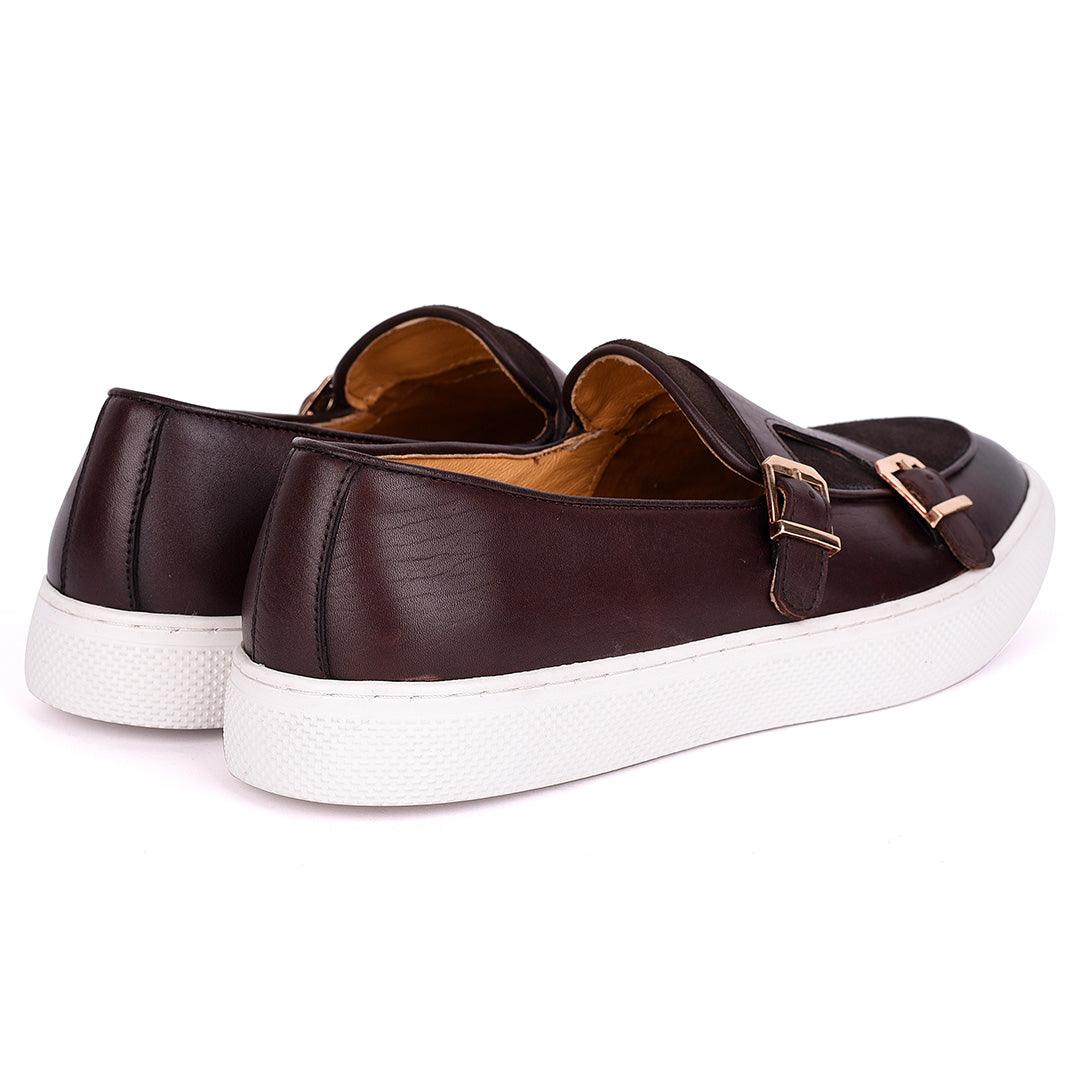 Terry Taylors Double Monk Strap Men's Sneaker Shoe- Coffee - Obeezi.com