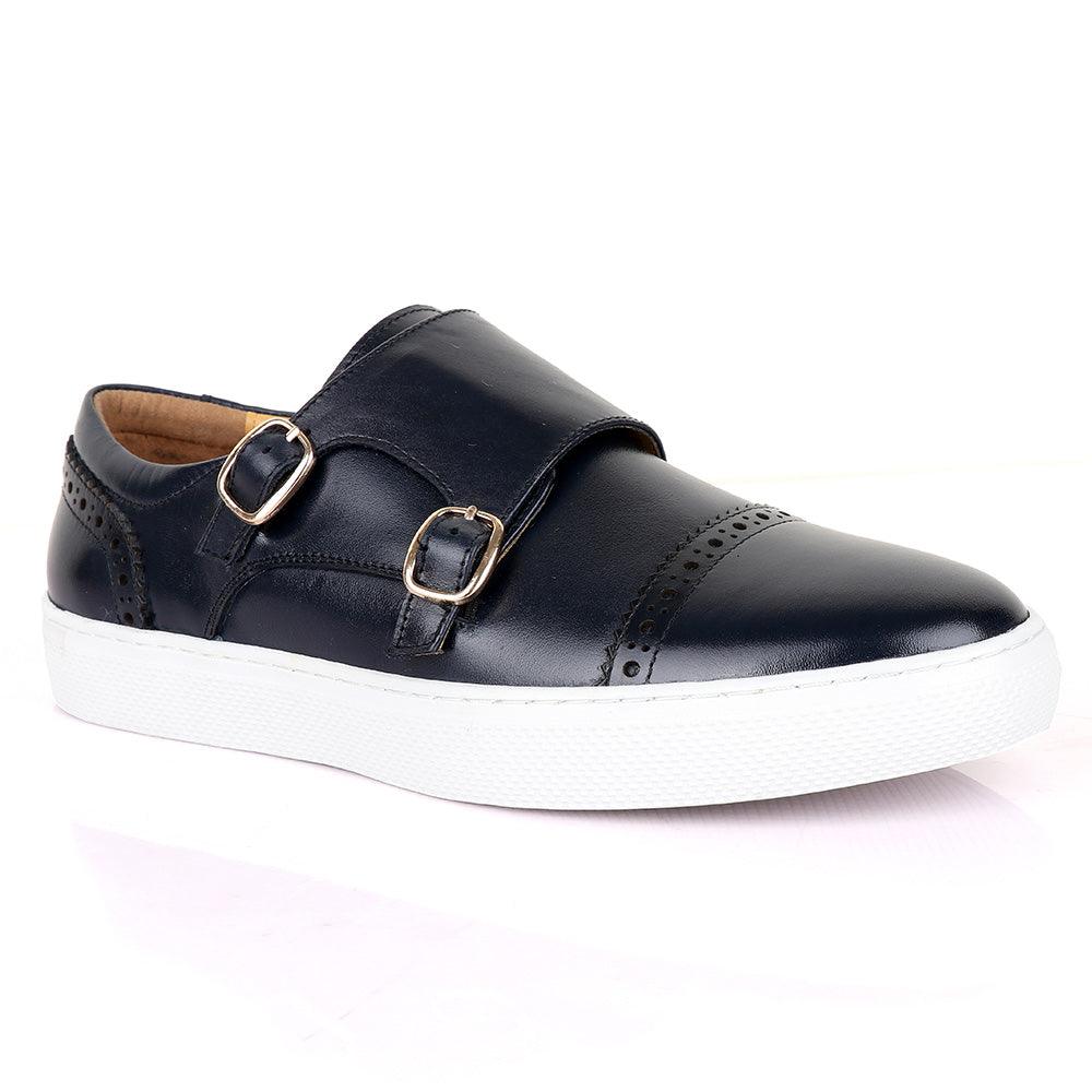 Terry Taylors Double Strap Blue Leather Sneaker Shoe - Obeezi