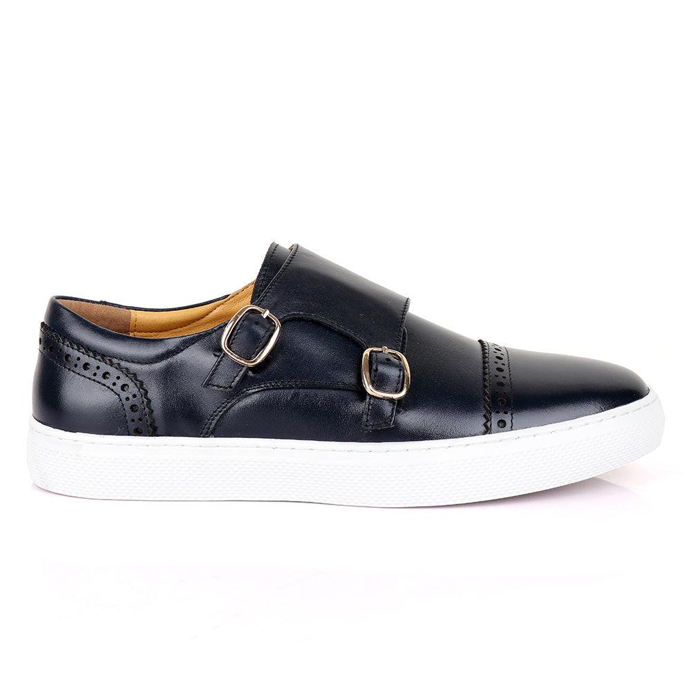 Terry Taylors Double Strap Blue Leather Sneaker Shoe - Obeezi