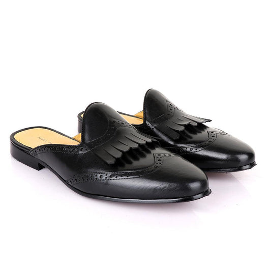 Terry Taylors Exotic Black Lashes Mole Leather Shoe - Obeezi