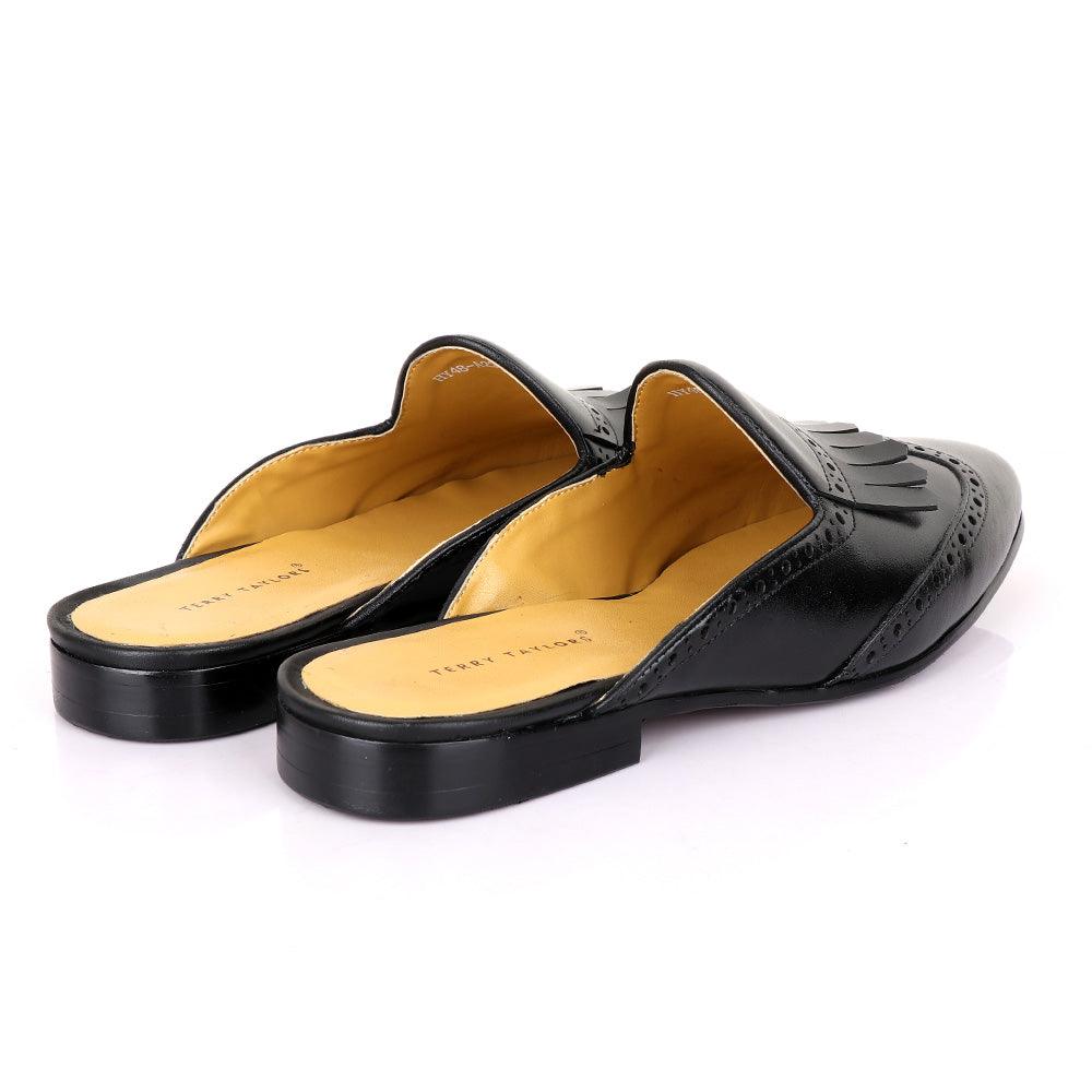 Terry Taylors Exotic Black Lashes Mole Leather Shoe - Obeezi