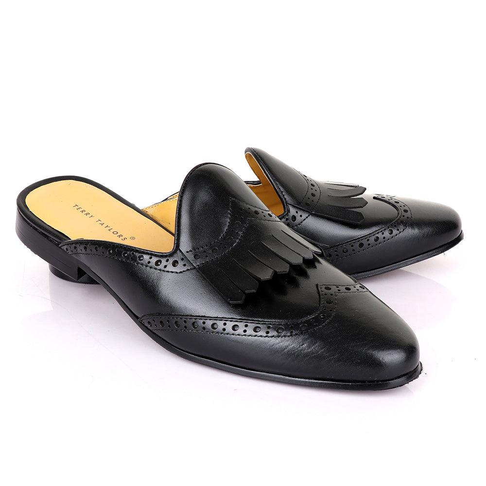 Terry Taylors Exotic Black Lashes Mole Leather Shoe - Obeezi