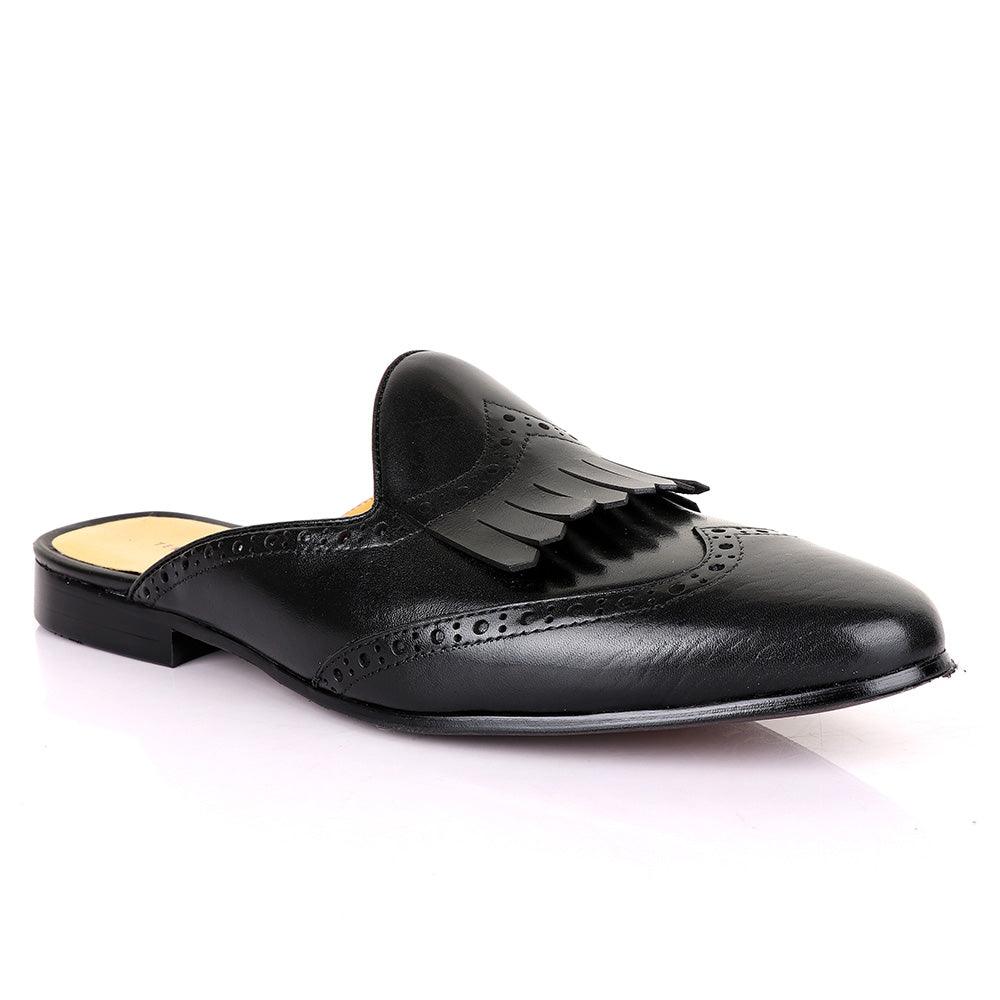 Terry Taylors Exotic Black Lashes Mole Leather Shoe - Obeezi