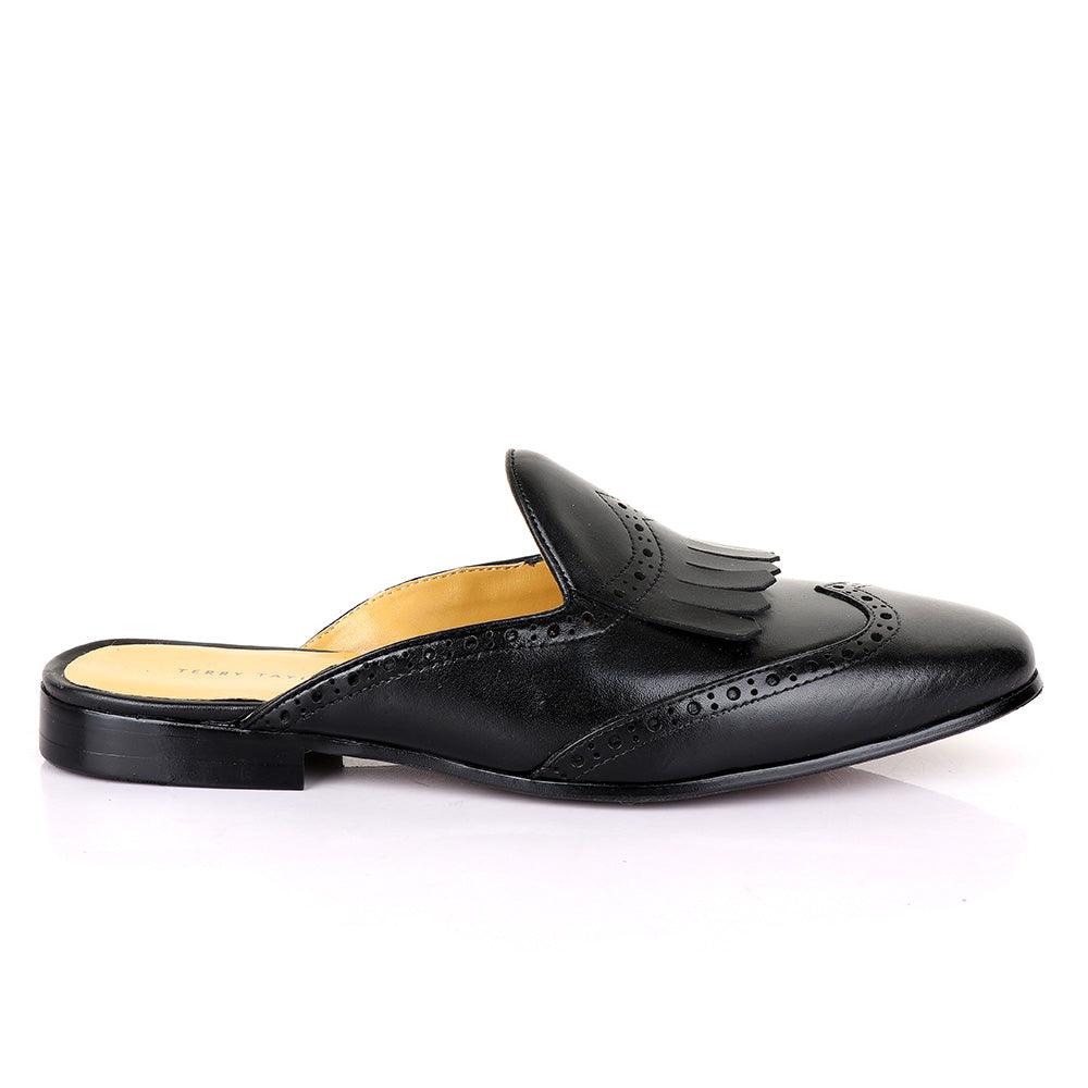 Terry Taylors Exotic Black Lashes Mole Leather Shoe - Obeezi
