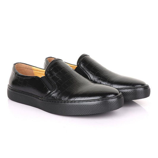 Terry Taylors Exotic Block Croc Black Sneaker Shoe - Obeezi