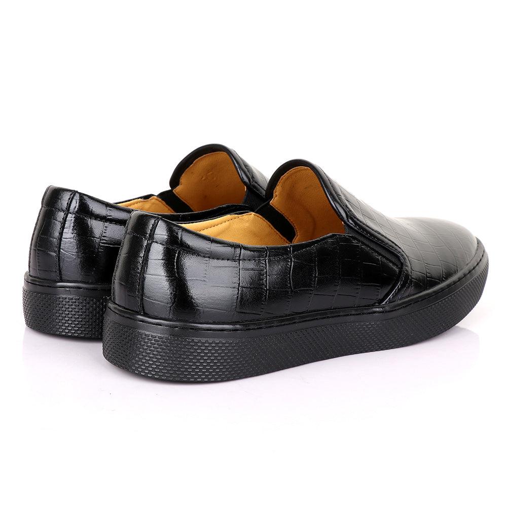 Terry Taylors Exotic Block Croc Black Sneaker Shoe - Obeezi