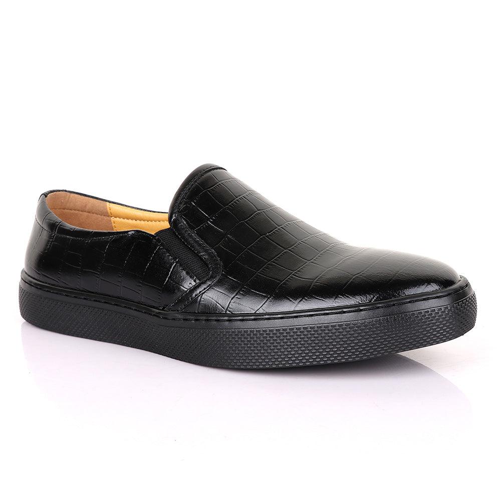 Terry Taylors Exotic Block Croc Black Sneaker Shoe - Obeezi