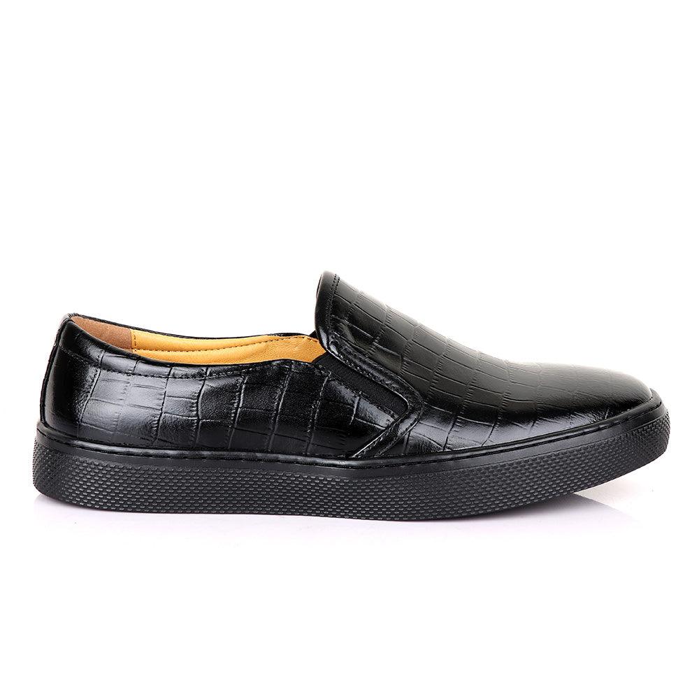 Terry Taylors Exotic Block Croc Black Sneaker Shoe - Obeezi