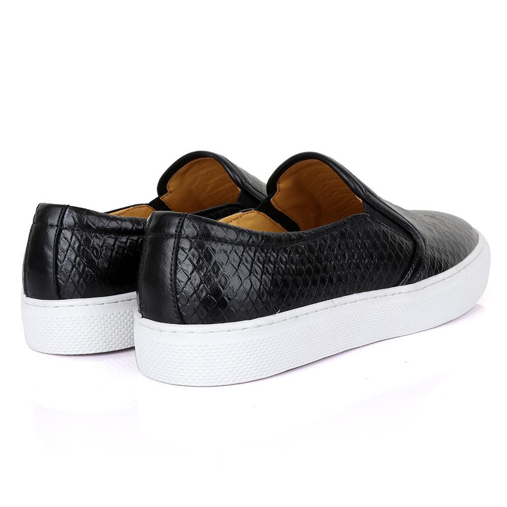 Terry Taylors Exotic Design Flat Black Sneakers Shoe - Obeezi
