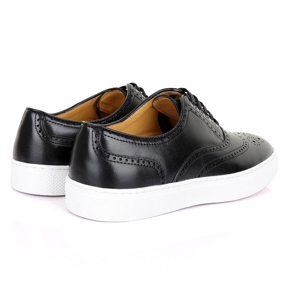 Terry Taylors Exotic Oxford Black Leather Sneaker Shoe - Obeezi