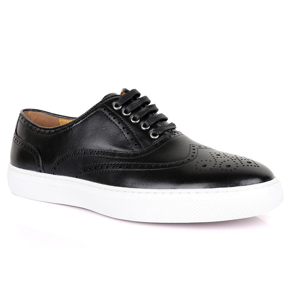 Terry Taylors Exotic Oxford Black Leather Sneaker Shoe - Obeezi