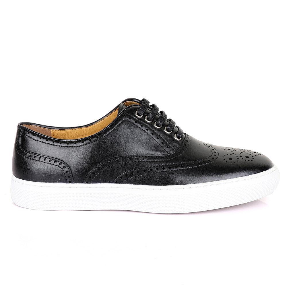 Terry Taylors Exotic Oxford Black Leather Sneaker Shoe - Obeezi