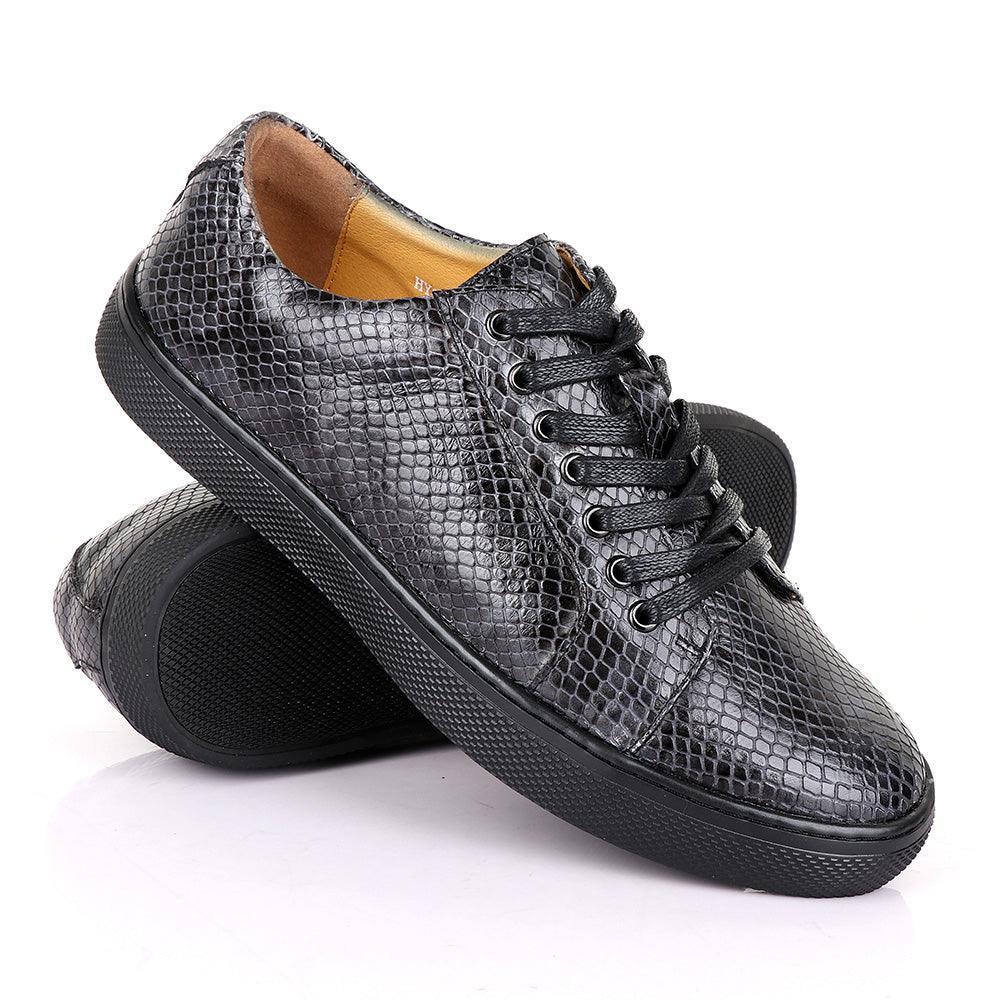 Terry Taylors Exotic Oxford Grey Leather Shoe - Obeezi
