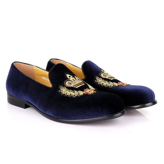 Terry Taylors Exotic Suede Crown Gold Shoe - Obeezi