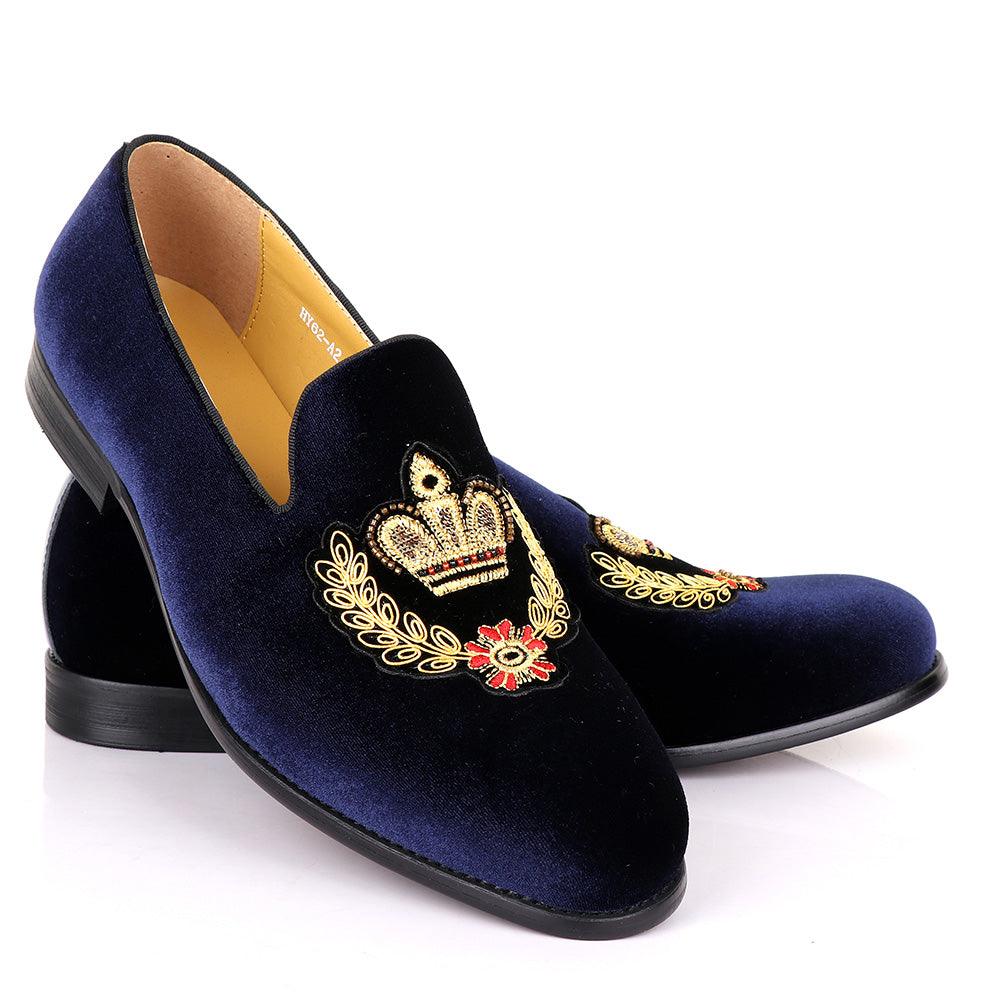 Terry Taylors Exotic Suede Crown Gold Shoe - Obeezi