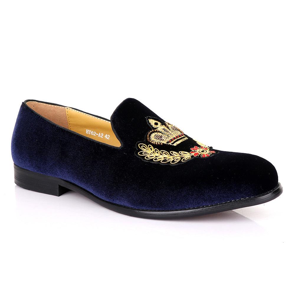 Terry Taylors Exotic Suede Crown Gold Shoe - Obeezi