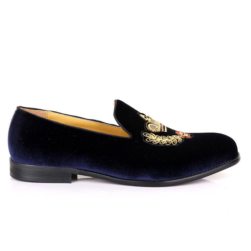 Terry Taylors Exotic Suede Crown Gold Shoe - Obeezi