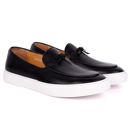 Terry Taylors Genuine Leather Men's Sneaker Shoe- Black - Obeezi.com