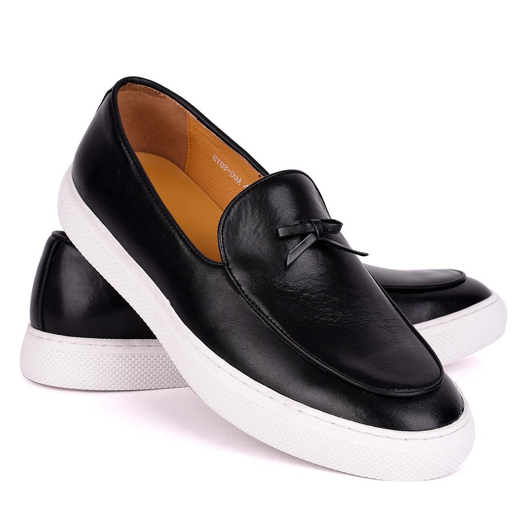 Terry Taylors Genuine Leather Men's Sneaker Shoe- Black - Obeezi.com