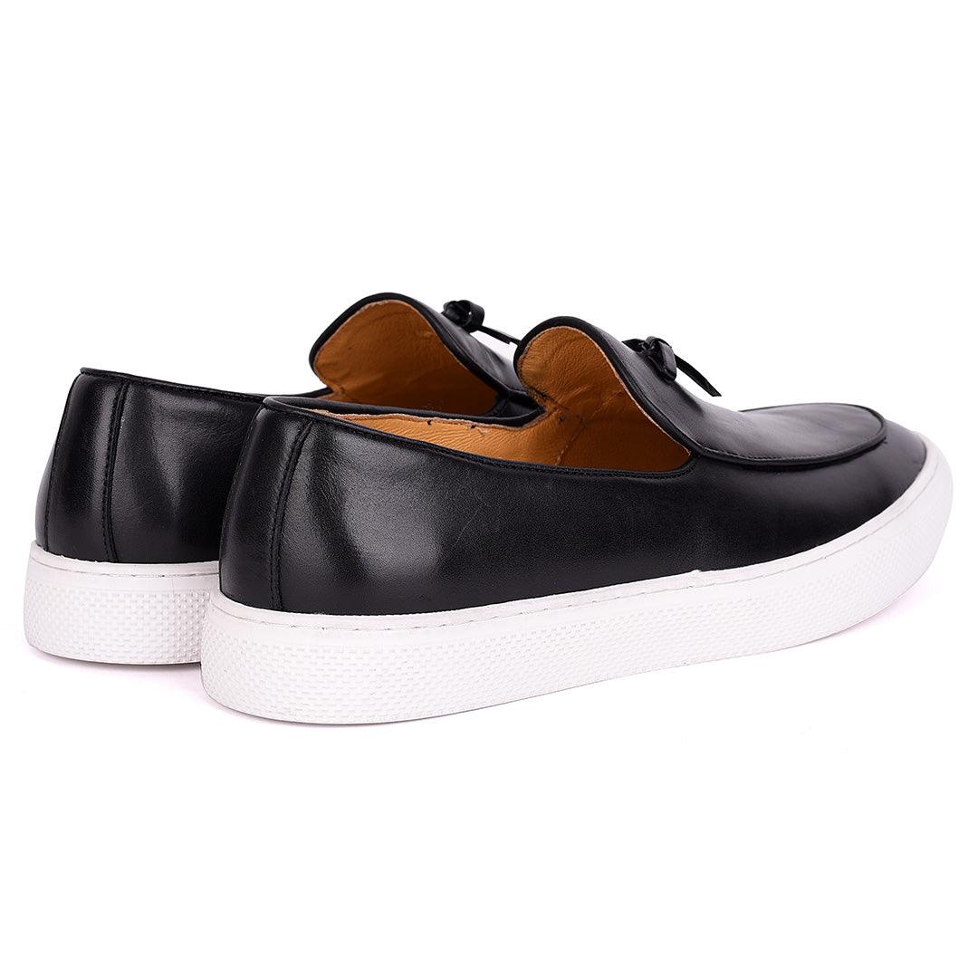 Terry Taylors Genuine Leather Men's Sneaker Shoe- Black - Obeezi.com